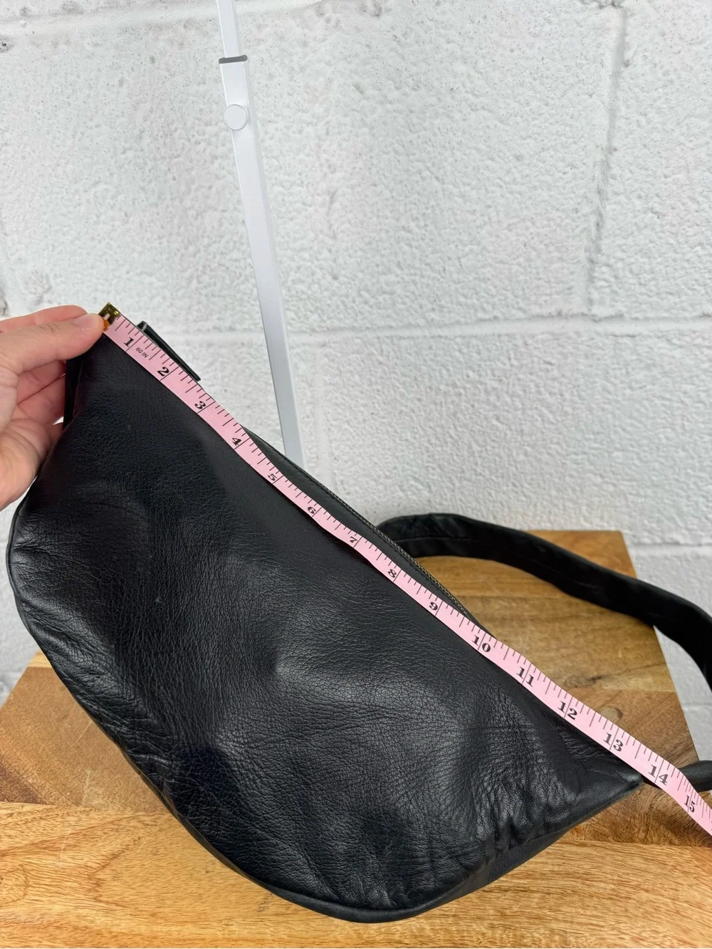 St. Agni Soft Crescent Bag Black Lambskin Leather Shoulder Bag
